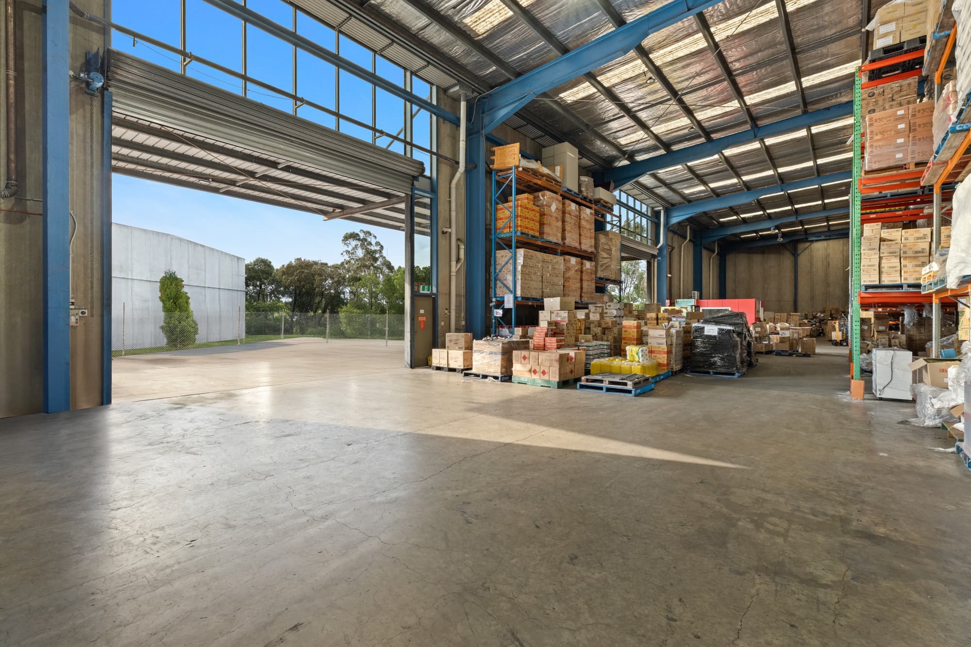 The warehouse floor in Sydney, racking and palletised stock