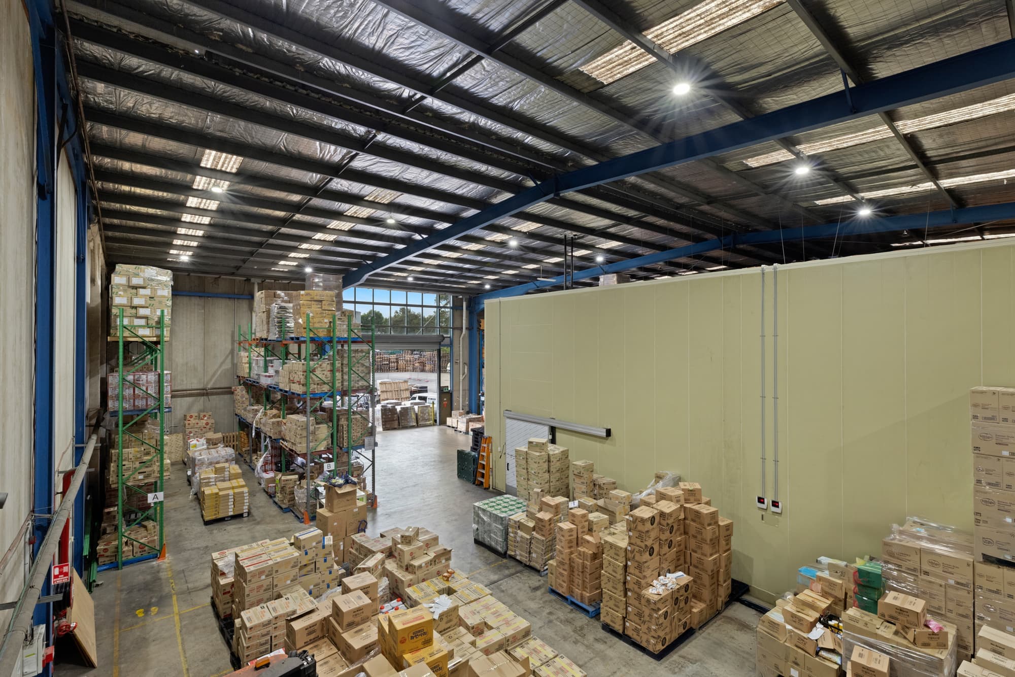 Pallets and cartons in the JSQUARED warehouse in Sydney